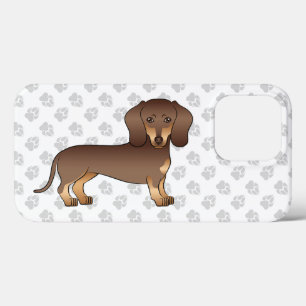 Chocolate und Braune Kurzhaar-Dachshund & Pfoten Case-Mate iPhone Hülle