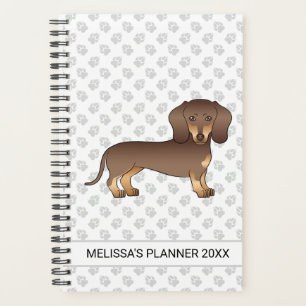 Chocolate und Braune Kurzhaar-Dachshund & Text Planer