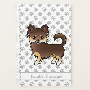 Chocolate und brauner Langhaar Chihuahua Hund & Te Planer