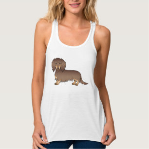 Chocolate- und Lohbrauner Langhaar-Dachshund-Caric Tank Top