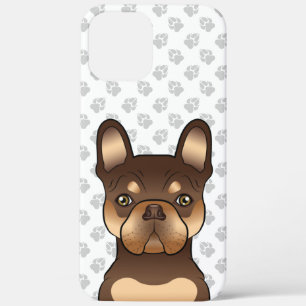 Chocolate und Tan French Bulldog Süßer Hund & Pfot Case-Mate iPhone Hülle
