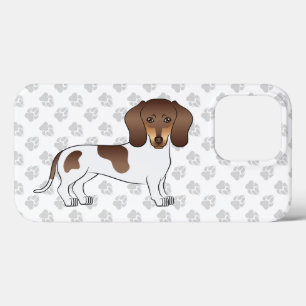 Chocolate- und Tan Pied Kurzhaar-Dachshund & Pfote Case-Mate iPhone Hülle