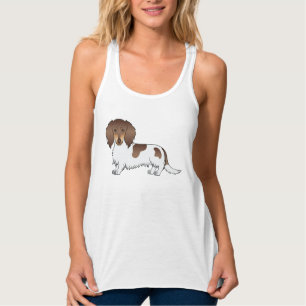 Chocolate- und Tannenhund mit Piebald-Langhaardack Tank Top