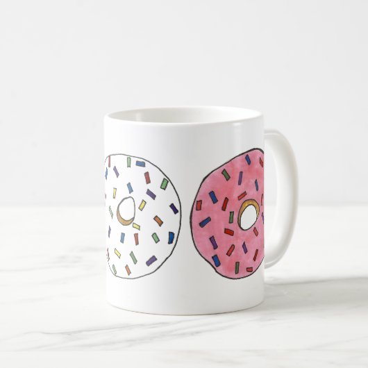 Chocolate Vanilla Strawberry Donut Doughnut Feinsc Kaffeetasse (VorderseiteRechts)