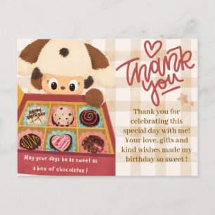 Chocolate-Welpen-Dankeskarten Süßer Geburtstag Postkarte