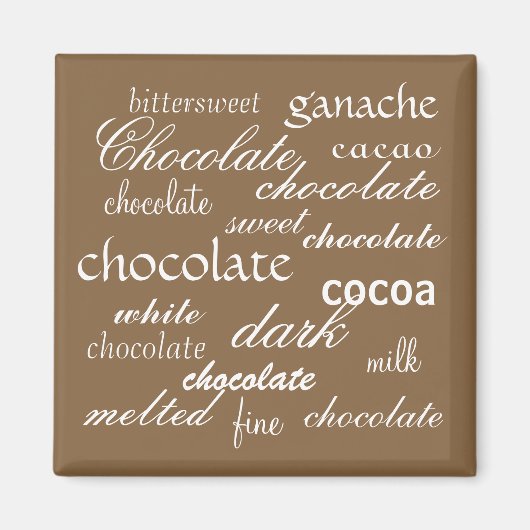 Chocolate Word Collage Magnet (Vorne)