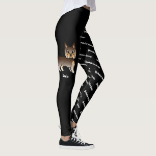 Chocolate Yorkie & Name und Rasse des Hundes Leggings