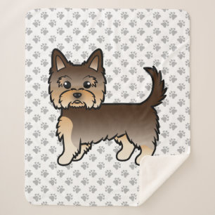 Chocolate Yorkshire Terrier Cartoon Dog & Paws Sherpadecke