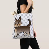 Chocolate Yorkshire Terrier Cartoon Dog & Paws Tasche (Von Nahem)