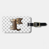 Chocolate Yorkshire Terrier Cartoon Dog & Text Gepäckanhänger (Vorderseite horizontal)