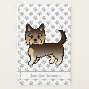Chocolate Yorkshire Terrier Cartoon Hund & Name Planer