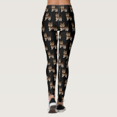 Chocolate Yorkshire Terrier Dog Pattern Leggings (Rückseite)