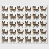 Chocolate Yorkshire Terrier Niedlich Dog Pattern Geschenkpapier (Flach)