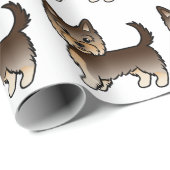 Chocolate Yorkshire Terrier Niedlich Dog Pattern Geschenkpapier (Rolleneckpunkt)