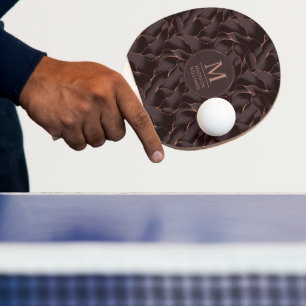 Chocolatebraun- und Roségold abstraktes Wellenmust Tischtennis Schläger