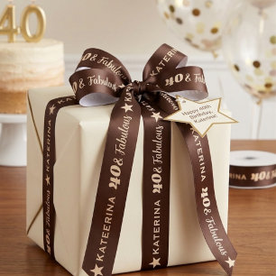 Chocolatebraune Cream Fabelhafte Geburtstags Satinband