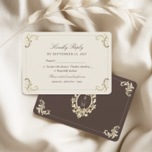 Chocolatebraune Gold Barock Hochzeit