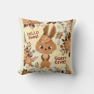 Chocolatebrauner Hase Blumen mit Erdbeeren Kissen