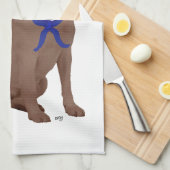 Chocolatebrauner Labrador Retriever Geschirrtuch (Viertel Falte)