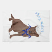Chocolatebrauner Labrador Retriever Geschirrtuch (Horizontal)
