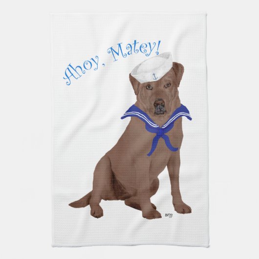 Chocolatebrauner Labrador Retriever Geschirrtuch (Vertikal)