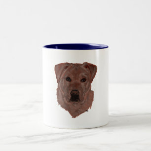 Chocolatebrauner Labrador Retriever Zweifarbige Tasse