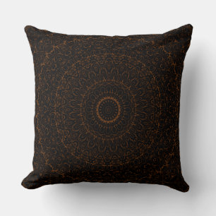 Chocolatebrauner Mandala mit komplizierter Symmetr Kissen