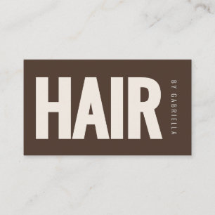 Chocolatebrauner minimalistischer Friseur-QR-Code Visitenkarte