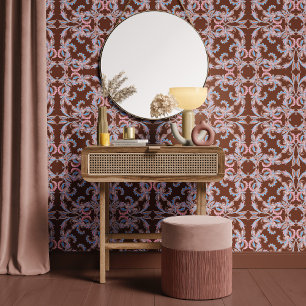 Chocolatebraunes Barock-Ornamentdesign Tapete