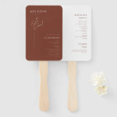 Chocolatebraunes minimalistisches Hochzeitsprogram Fächer (Vorne und Hinten)