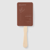 Chocolatebraunes minimalistisches Hochzeitsprogram Fächer (Vorderseite)