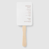 Chocolatebraunes minimalistisches Hochzeitsprogram Fächer (Rückseite)