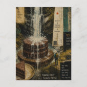 Chocolatekuchen-Wasserfall Surreal Mixed Media Postkarte (Vorderseite)