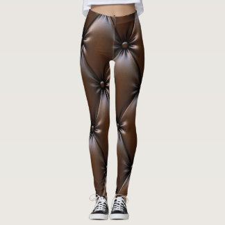 Chocolateleder: Luxuriöse Polstertextur Leggings