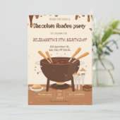 Chocolateliebhaber-Fondue-Party-Einladung Einladung (Stehend Vorderseite)