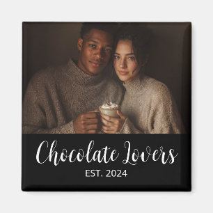 Chocolateliebhaber-Paar Etabliert Foto-Geschenk Magnet