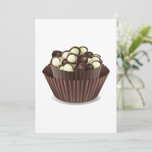 Chocolates Cup Einladungen (Stehend Vorderseite)