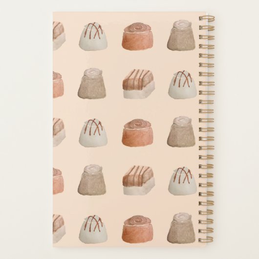 Chocolates Watercolor Art Pattern Planner Planer (Rückseite)