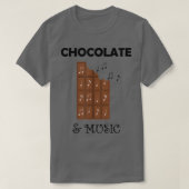 Chocolatier Dark Chocolate Lover Music Notes Music T-Shirt (Design vorne)