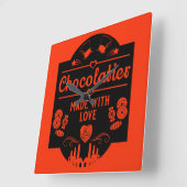 Chocolatier Maker Quadratische Wanduhr (Winkel)