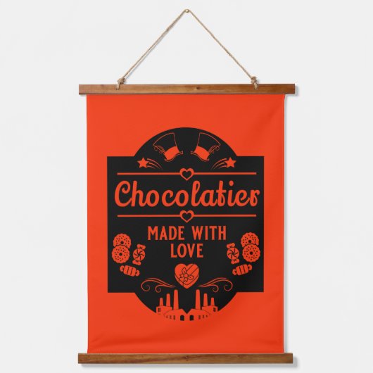 Chocolatier Maker Wandteppich Mit Holzrahmen (Vorderseite)