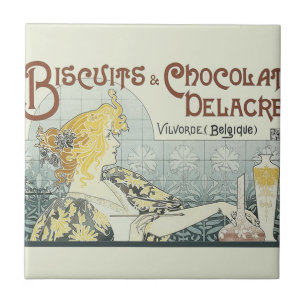 Chocoloate Art Nouveau Frau Fliese