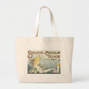 Chocoloate Art Nouveau Frau Jumbo Stoffbeutel