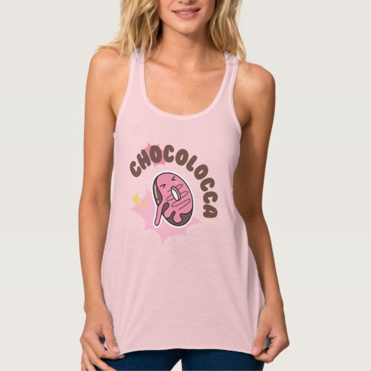 Chocolocca (verrückt nach Schokolade mit Donuts) Tank Top (Vorderseite)