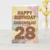 Chocololic 28. Geburtstagskarte Karte (Gelbe Blume)