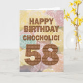 Chocololic 58. Geburtstagkarte Karte (Gelbe Blume)