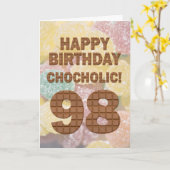Chocololic 98. Geburtstagkarte Karte (Gelbe Blume)