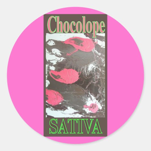 CHOCOLOPE SATIVA RUNDER AUFKLEBER (Vorderseite)