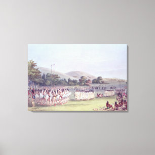 Choctaw Ball-Spiel Tanz, 1834-35 Leinwanddruck