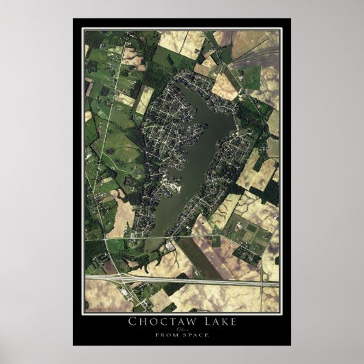 Choctaw Lake Ohio Satellite Poster Karte (Vorne)